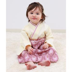 着物 ダマスク柄袴風カバーオールベビーサイズ