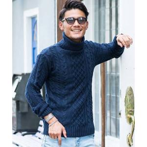 セーター ニット 「vicci/ヴィッチ」ケーブル編みタートルネック長袖ニットセーター メンズ レディース｜ZOZOTOWN Yahoo!店