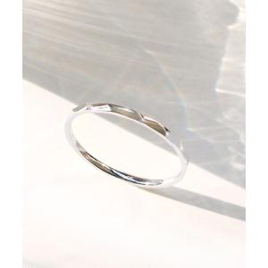 指輪 レディース 「K10WG」スリムリング/シルバーの商品画像