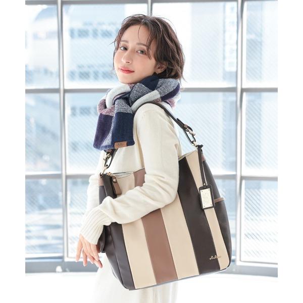 トートバッグ マルチカラーファスナー式トートバッグ レディース