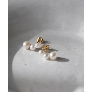 ピアス スリーパールの10金ピアス レディース