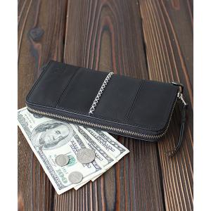 財布 アンティーク調センターラインラウンドファスナー長財布 メンズ レディース