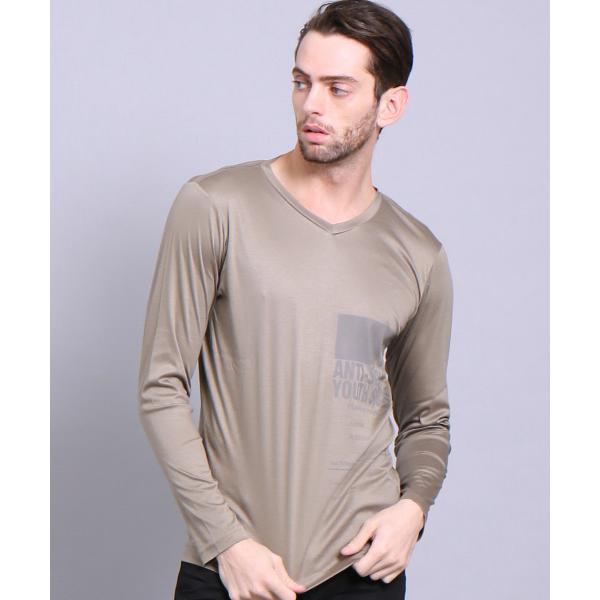tシャツ シルフィースムースプリントＶネック メンズ