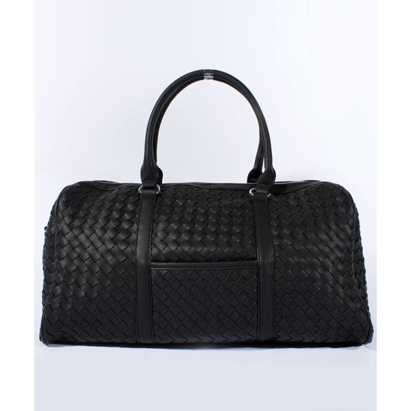 ボストンバッグ 編み込み PUレザーボストンバッグ 2way メンズ レディース