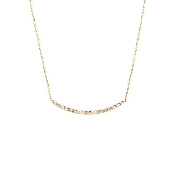 ネックレス K18ゴールド ダイヤモンドリュールネックレス レディース