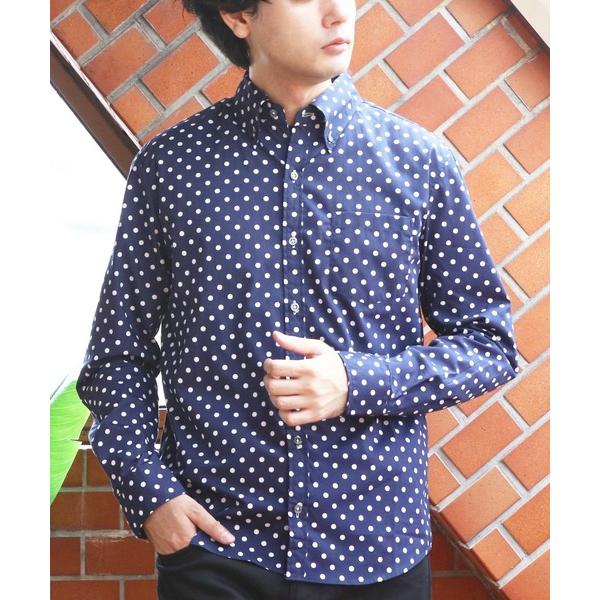 シャツ ドット長袖シャツ 日本製 メンズ レディース