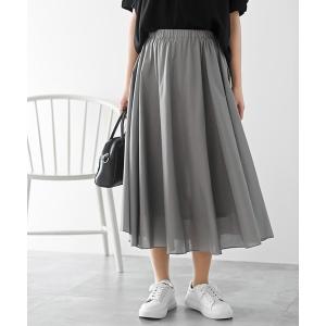 スカート コットンロングフレアースカート