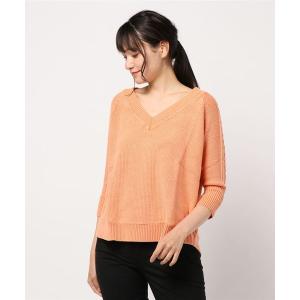 ニット ストーンウォッシュ加工Vネックプルオーバー