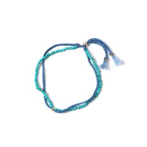 アンクレット 「岩座」本藍染め 綿麻アンクレット 足飾り 藍 レディース メンズ