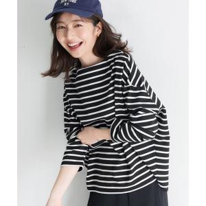 tシャツ Tシャツ ボーダーボートネックトップス