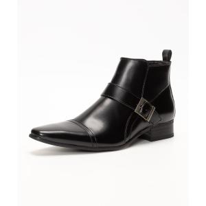 ブーツ ストレートチップ サイドベルト ドレスブーツ ビジネス メンズ