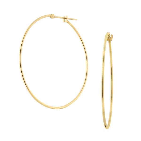 ピアス K18イエローゴールド フープピアス レディース