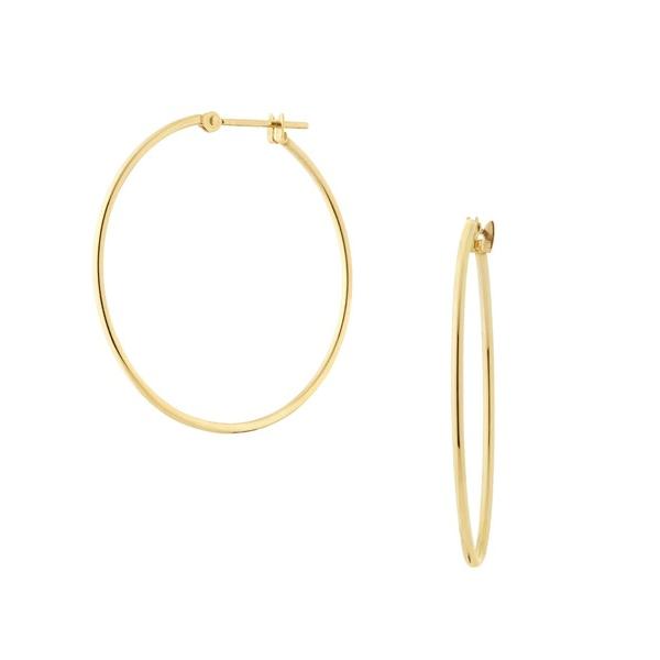 ピアス K18イエローゴールドフープピアス レディース