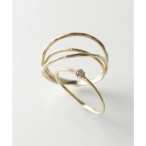 anq.（アンク） 指輪 リング 「anq.」K10・9石彫り留めダイヤモンド