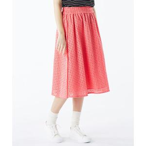 スカート ヴィヴィッドカラーのアイレットスカート