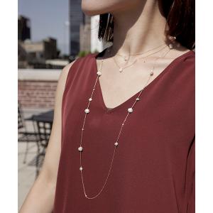 ネックレス 「anq.」K14GF・パールロングネックレス レディース