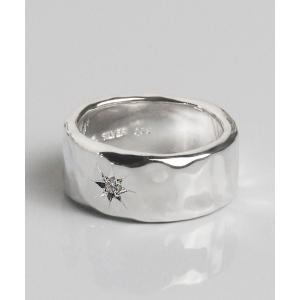 e.m. SILVER925ブルーダイヤ印台ピンキーリング 美品！e.m.シルバー925 ブルーダイヤモンド 印台ビンキーリング3号