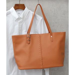 トートバッグ バッグ 【REGiSTA/レジスタ】 本革風 PUレザー イントレチャートライン トートバッグ