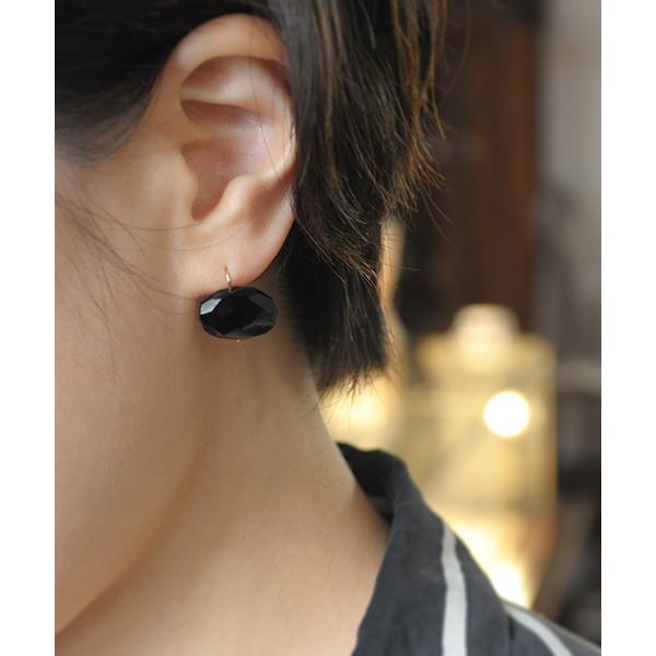 ピアス 「anq.」K10・ OneStoneピアス(ターコイズ、アクアマリン、ラピスラズリ、スモー...