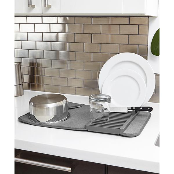 収納 umbra/ユードライ ミニドライングマット 水切りマット チャコール