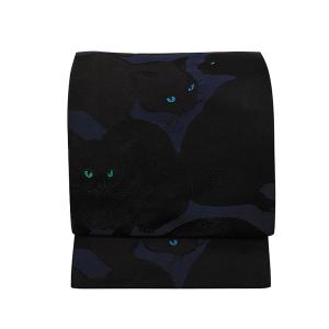 和装 京袋帯　暗闇に黒猫 レディース