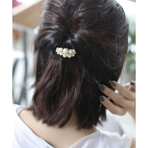 ヘアゴム シャイニーパールのポニーフック「スリム」