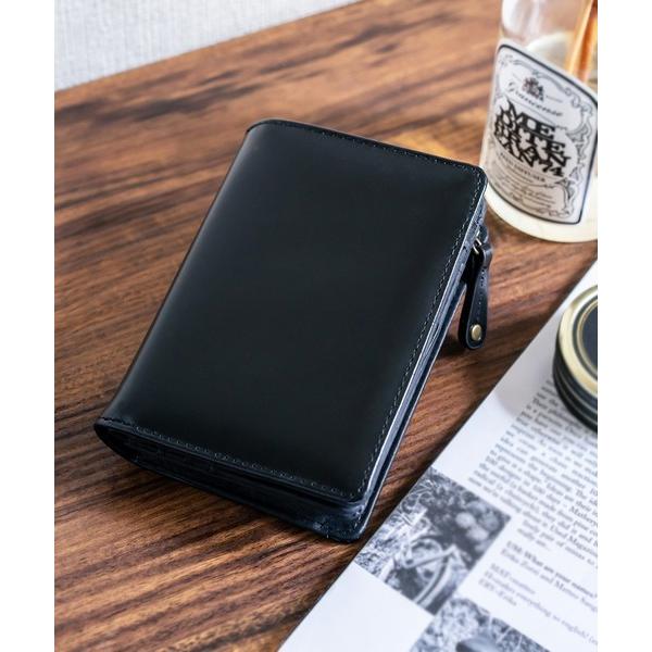 財布 Rename 本革 コードバン調 手帳型 2つ折り コンパクト ミニ ウォレット 財布 レディ...