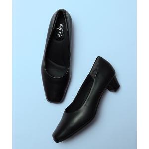 パンプス 「Le son/ル ソン」牛革 カウレザースクエアパンプス