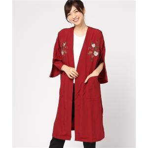 カーディガン   Eポプリン 刺繍入りガウン