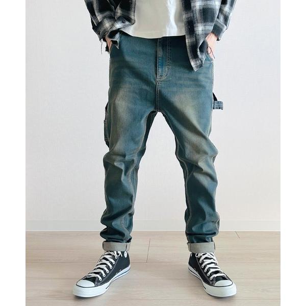 ジーンズ ヴィンテージ加工 ペインターパンツ デニムパンツ ストレッチ スキニー サルエル メンズ ...