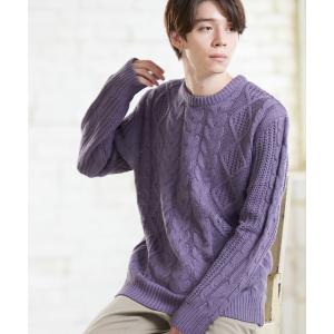 特価天国 終了 メンズ ケーブルニットセーター 110円 送料210円