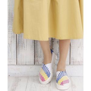 スリッポン 洗える厚底メッシュスニーカー レディース