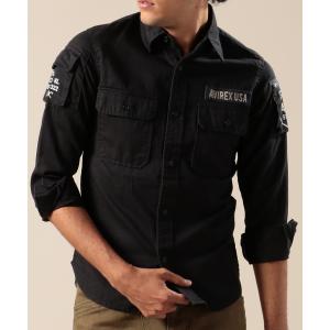 シャツ ブラウス AVIREX/アヴィレックス/FATIGUE KHAKI SHIRT/長袖ファティーグ カーキ シャツ
