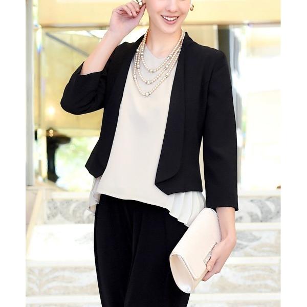 カーディガン 洗えるショールカラーボレロジャケット レディース