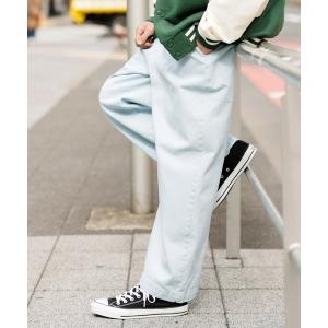 ジーンズ ライトオンスデニム / ワイドパンツ バギー デニム タック ガウチョ パンツ メンズ