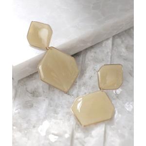 ピアス ダブルヘキサゴンのつやつやピアス レディース