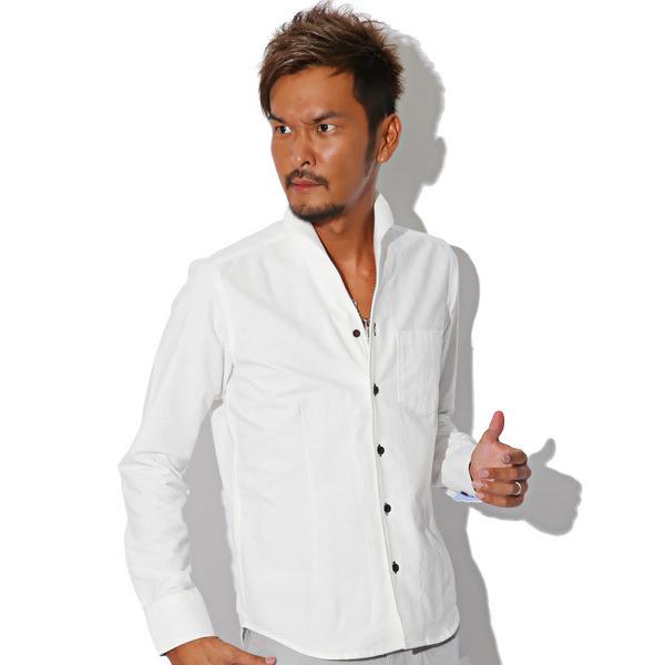 シャツ イタリアンカラーオックスフォードシャツ メンズ