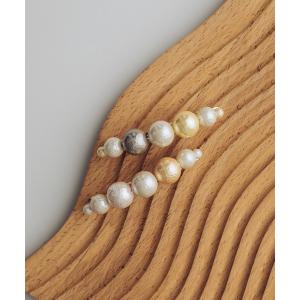 ヘアクリップ バツリカ / シンプル パール バレッタ