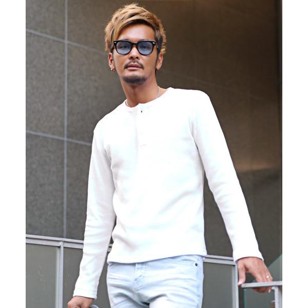 tシャツ サーマル無地ヘンリーネックロンT メンズ