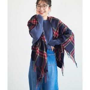 ストール 選べるカラバリ 差し色チェック柄ふんわり大判ストール