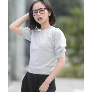 ニット WEGO/パフスリーブラメ5分袖ニット レディース