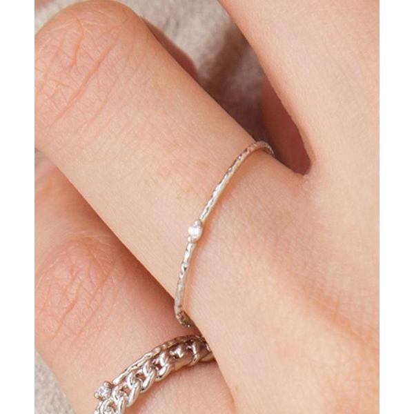 指輪 リング 一粒ストーンワイヤーリング レディース