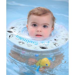 ベビー Swimava うきわ首リング モノトーンペンギン
