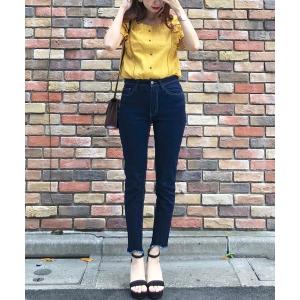 パンツ デニム ジーンズ カットオフスキニーデニムパンツ