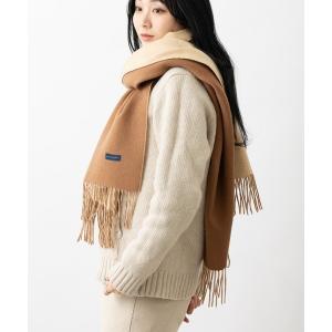 ストール マフラー 子羊のウール リバーシブル大判ストール レディース