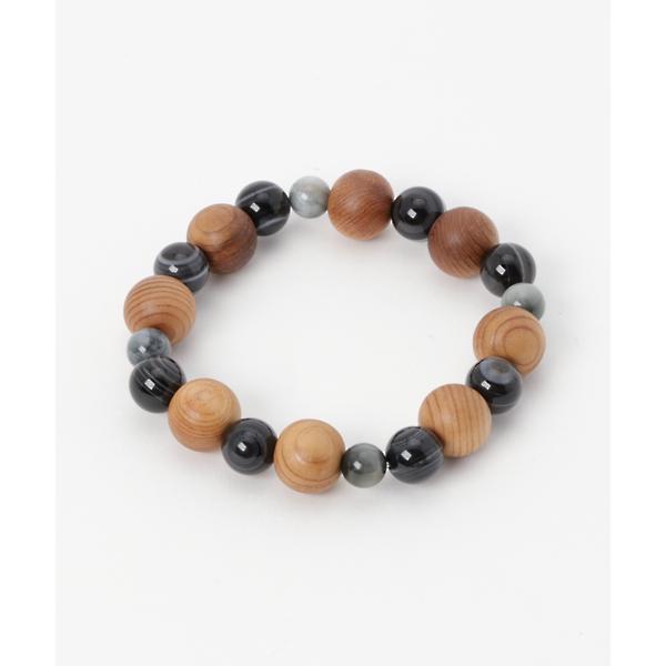 ブレスレット 「岩座」屋久杉 天眼石ブレスレット 八芒星 メンズ