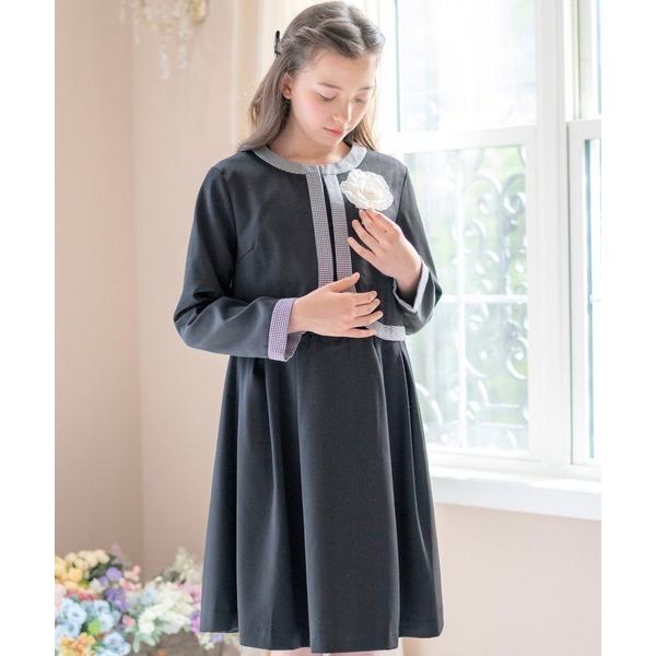 フォーマル 発表会 卒園式 入学式 ボレロとワンピースのアンサンブルスーツ　コサージュセット キッズ...