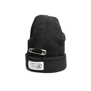 KIJIMA TAKAYUKI ブラックニット帽 KIJIMA TAKAYUKI - KNIT CAP / ダメージ コットン ニットキャップ
