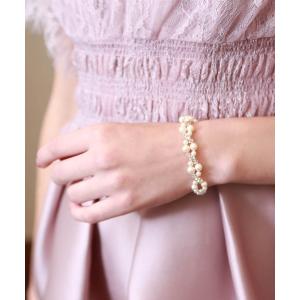 ブレスレット パール＆ビジュービーズ ラインブレスレット レディース