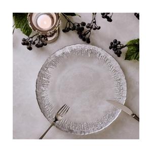 食器 フラッシュ ガラスプレート L シルバー